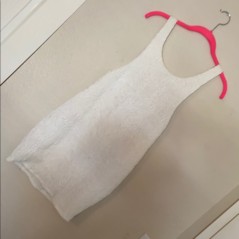 Sexy, Mini White Scoop almost-Backless Dress